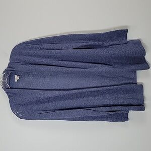 LL Bean Blue cotton open front cardigan sweater size meidum